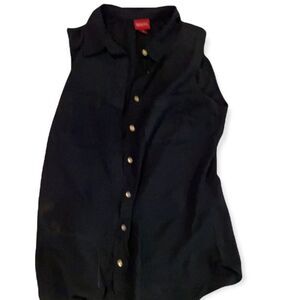 🔥🔥🔥5/33$🔥🔥🔥Sleeveless black button down. Small